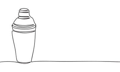 Continuous Line Art of a Cocktail Shaker