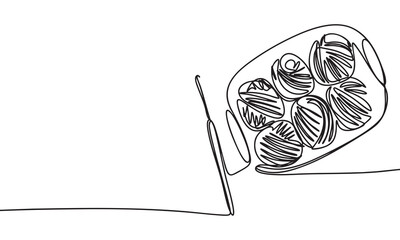 Continuous Line Drawing of a Crochet