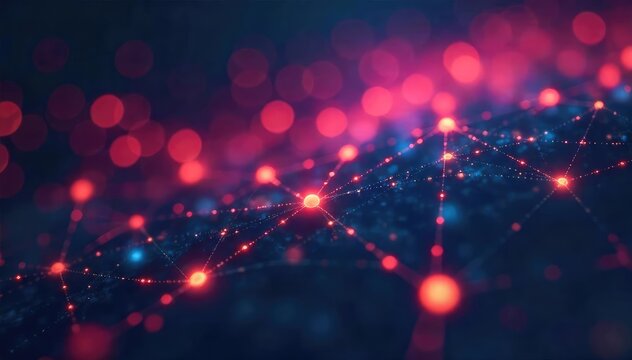 A network of glowing nodes and lines dynamically connecting and disconnecting, representing the fluidity of interactive connectivity in a digital world , virtual, futuristic, plexus