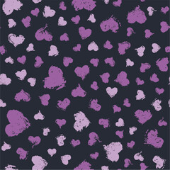 Distressed Purple Hearts Seamless Design