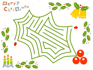 ヒイラギの葉の迷路