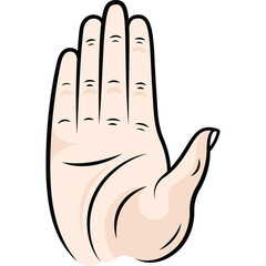 Open Hand Palm Facing Forward With Five Fingers Extended In A Stop Gesture On A White Background