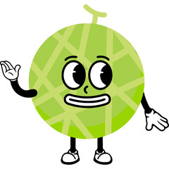 Melon Cartoon Character