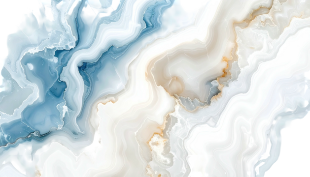 Abstract art. Blue, white, tan marbled, wavy, organic flow - Powered by Adobe