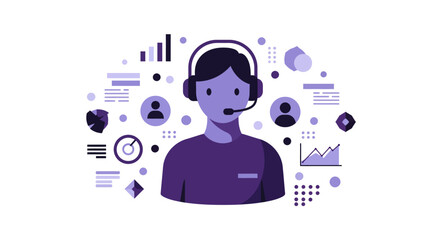 Vector Illustration of Customer Service Representative.