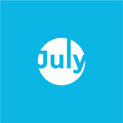 design july word  modern clean vector template