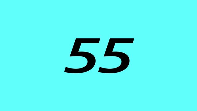 Twenty second (40-0) countdown digital stop watch timer Animated on a cyan color background.