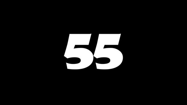 Twenty second (40-0) countdown digital stop watch timer Animated on a Black color background.