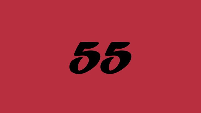 Twenty second (40-0) countdown digital stop watch timer Animated on a red color background.
