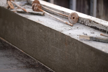 Concrete foundation close-up