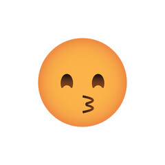 Orange Emoji Face Blowing Kiss With Transparent Background