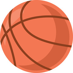 Orange Basketball With Dark Lines And Shadow Isolated On Transparent Background Sport And Game Concept