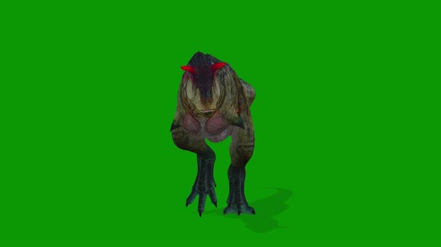 3D Carnotaurus Dinosaur Animation Walking Front Side