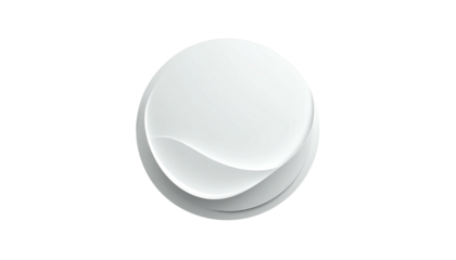 Smooth white circle with a subtle curving wave on a black background