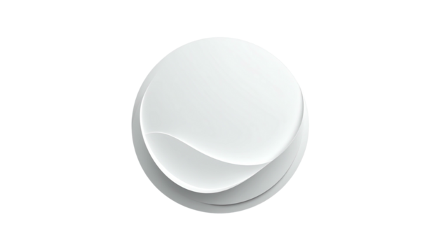 Smooth white circle with a subtle curving wave on a black background