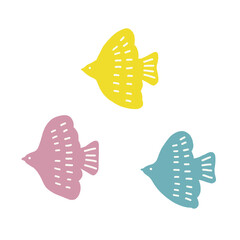 北欧風の鳥のイラストセット