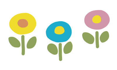 北欧風の花のイラストセット①