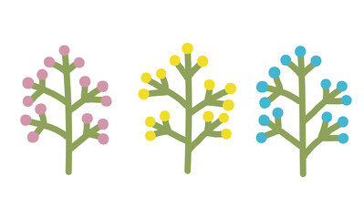 北欧風の花のイラストセット③