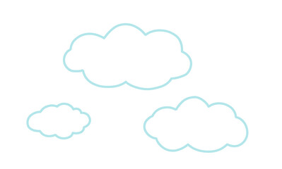 シンプルなもこもこの雲の輪郭の線画