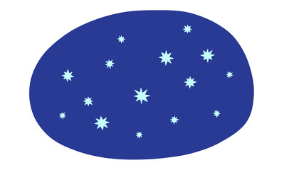 切り取られた星空のシンプルなイラスト