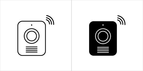 Motion sensor icon, line art and solid silhouette