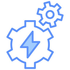 Energy Outline Blue Color Icon