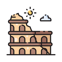 Landmark Colosseum Icon Design. Illustration Vector Design
