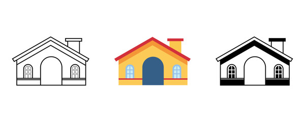 Modern school building isolated vector illustration