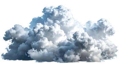 Cumulus cloud formation against a black background, fluffy look