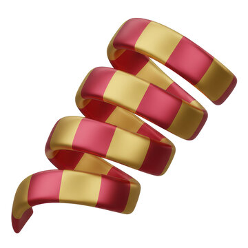 3d new year elements icon spiral ribbon twist