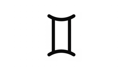 Black Gemini symbol on white background, created AI, PNG