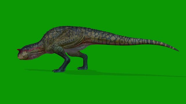 3D Carnotaurus Dinosaur Attacking Scene Left Side