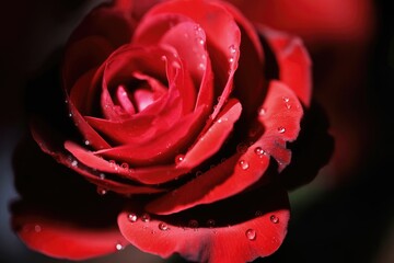 Close-Up of a Red Rose in Full Bloom
