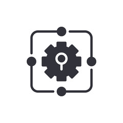 Gear With Keyhole Solution Process Data Connection Icon