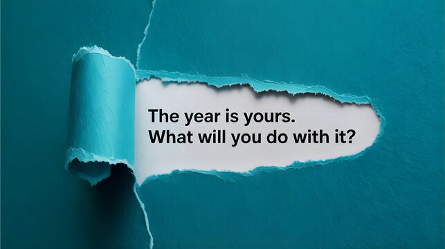 Motivational message of opportunity revealed through torn paper, inspiring future action