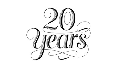 20 Years Celebration Decorative Classic Calligraphy Typography Design