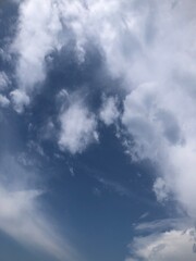 Blue sky and white clouds background