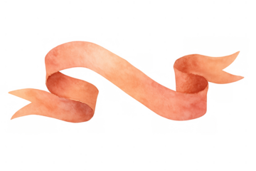 Watercolor ribbon banner creating a decorative scroll element for text, message, or special announcement