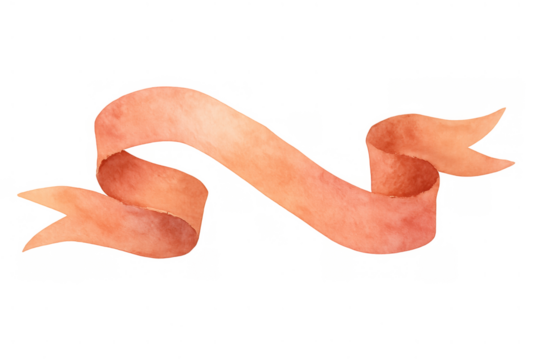 Watercolor ribbon banner creating a decorative scroll element for text, message, or special announcement - Powered by Adobe