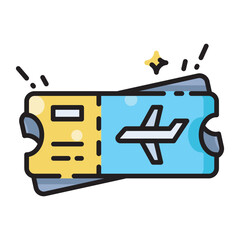 Flight Ticket Icon Design. Illustration Vector Design