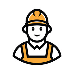 Fototapeta premium Modern Construction Worker Cartoon Logo Contractor Builder Icon Vector Art