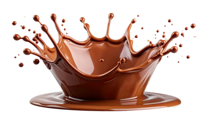 Chocolate explosion reveals a liquid, crown-shaped splash
