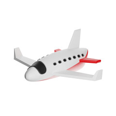 White 3d airplane icon representing global travel