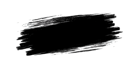 A bold, textured black brushstroke creates a dramatic and artistic effect, conveying depth and movement.