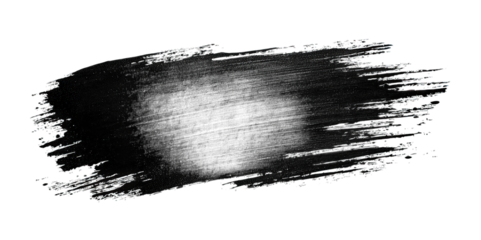 A thick, textured black brushstroke, showcasing dynamic movement and depth.