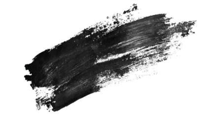 A black brush stroke with a textured finish, showcasing varying thickness and movement.