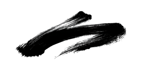 A bold black brushstroke on a dark background, showcasing dynamic movement and artistic expression.