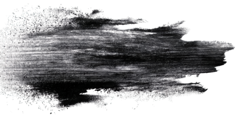 A dynamic brushstroke design with a textured, abstract appearance in shades of black and gray.