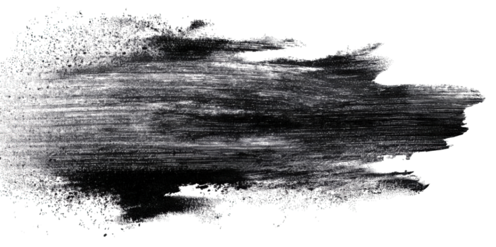 A dynamic brushstroke design with a textured, abstract appearance in shades of black and gray.