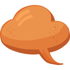 Orange Speech Bubble Icon With A Transparent Background and Textured Surface Representing Communication And Dialogue